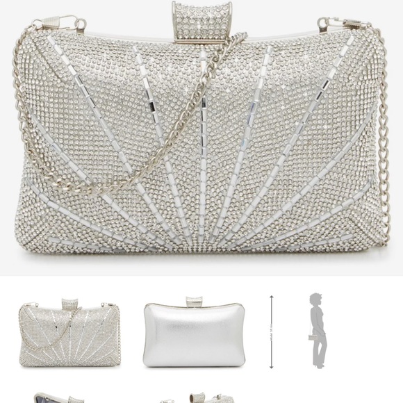 Kelly & Katie Handbags - Kelly & Katie Radiant Silver Clutch